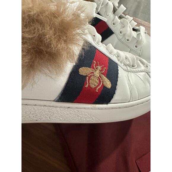 Gucci Ace Sneakers with Genuine Fur Lining Size 38.5 - Picture 3 of 15